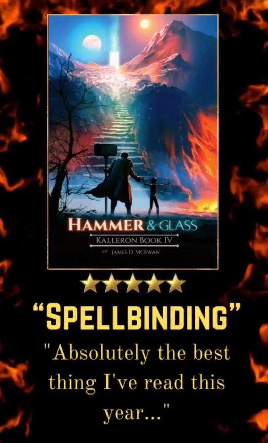 Instagram reel capture of Hammer and Glass book review quote