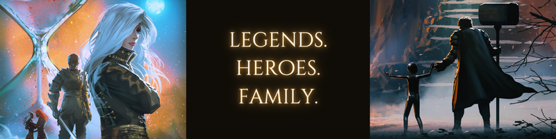 Image banner with heroes and legends