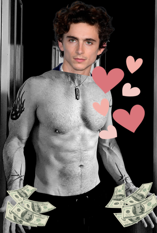 James D. McEwan upper body with handsome Timothee Chalomet's head pasted on
