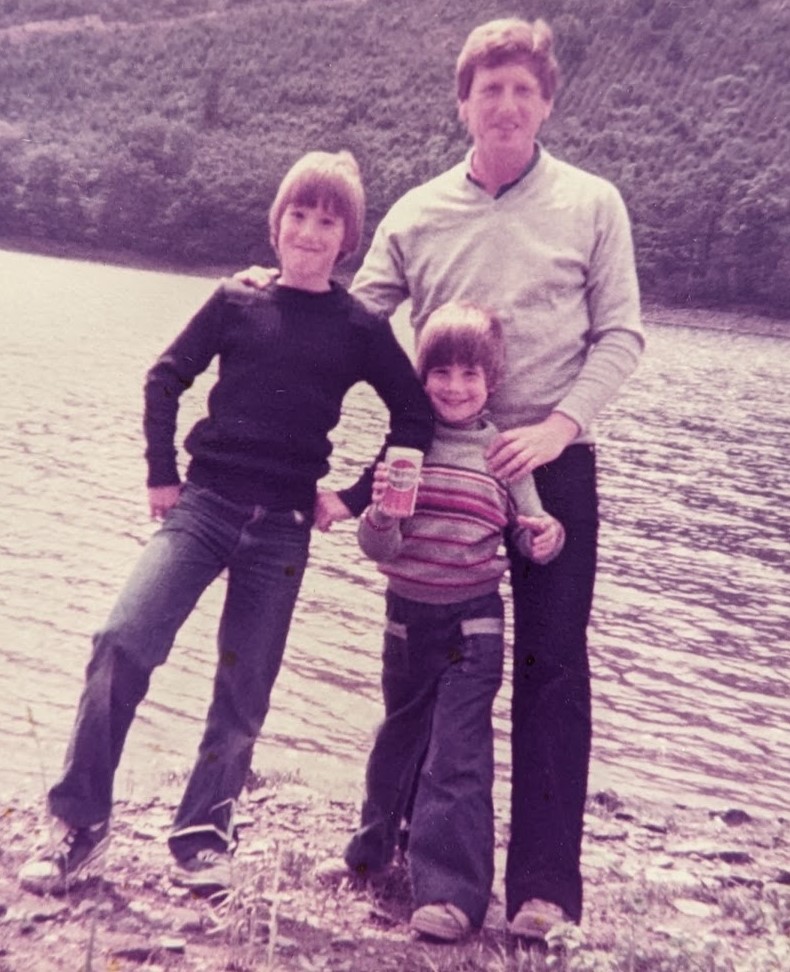 My father, brother, and me at Loch Lomond